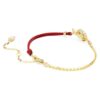 Schlangenarmband mit Kristallperlen, gemischte Schliffe, Jahr der Schlange, rot, goldfarben plattiert Schlangenarmband mit Kristallperlen, gemischte Schliffe, Jahr der Schlange, rot, goldfarben plattiert