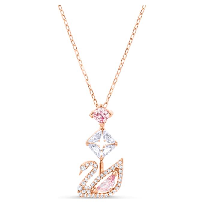 Schwan-Anhänger, Schwan, Rosa, roségoldfarben vergoldet Schwan-Anhänger, Schwan, Rosa, roségoldfarben vergoldet