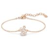 Schwan-Armband mit gemischten Schliffen, Schwan, Weiß, roségoldfarben plattiert Schwan-Armband mit gemischten Schliffen, Schwan, Weiß, roségoldfarben plattiert