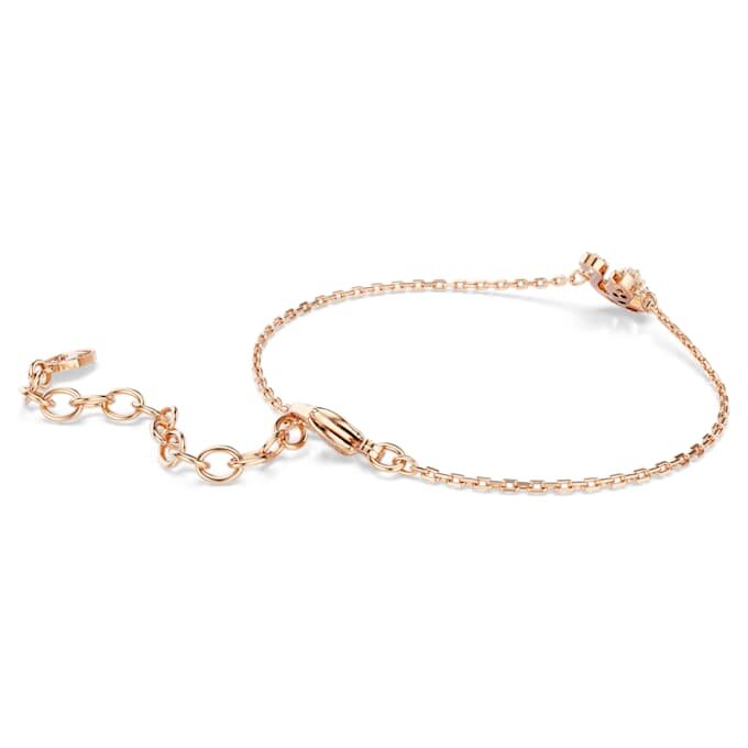 Schwan-Armband mit gemischten Schliffen, Schwan, Weiß, roségoldfarben plattiert Schwan-Armband mit gemischten Schliffen, Schwan, Weiß, roségoldfarben plattiert