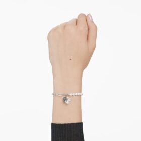Schwan-Armband mit Kristallperlen, Schwan, schwarz, Metallmix-Finish