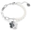 Schwan-Armband mit Kristallperlen, Schwan, schwarz, Metallmix-Finish