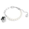 Schwan-Armband mit Kristallperlen, Schwan, schwarz, Metallmix-Finish