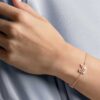 Schwan-Armband „Swan“, rosa, rosévergoldet