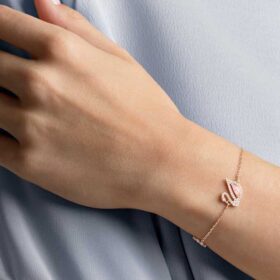 Schwan-Armband „Swan“, rosa, rosévergoldet