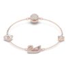 Schwan-Armband „Swan“, rosa, rosévergoldet