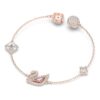 Schwan-Armband „Swan“, rosa, rosévergoldet