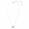 Schwan-Halskette „Dancing Swan“, blau, rhodiniert
