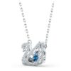 Schwan-Halskette „Dancing Swan“, blau, rhodiniert