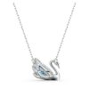 Schwan-Halskette „Dancing Swan“, blau, rhodiniert