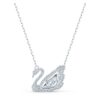 Schwan-Halskette „Dancing Swan“, weiß, rhodiniert