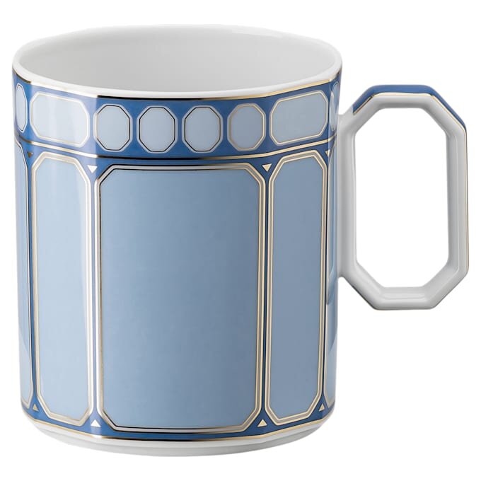 Signum-Becher mit Deckel aus Porzellan, blau Signum-Becher mit Deckel aus Porzellan, blau