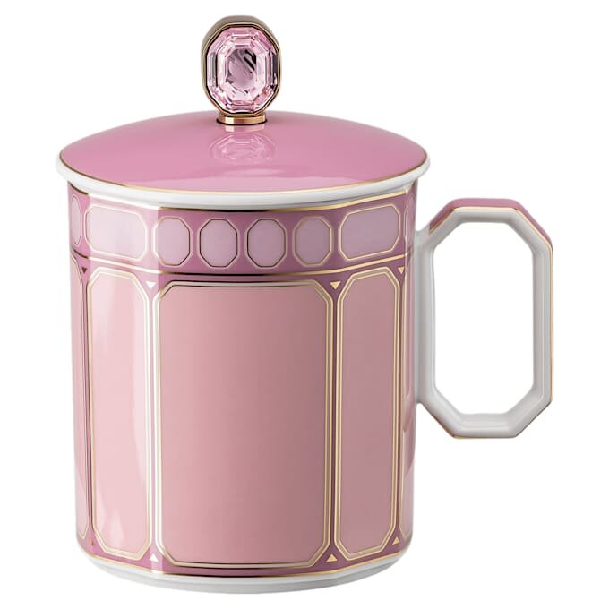 Signum-Becher mit Deckel aus Porzellan, Rosa Signum-Becher mit Deckel aus Porzellan, Rosa