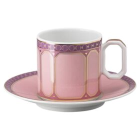 Signum Espressotasse mit Untertasse aus Porzellan, Rosa