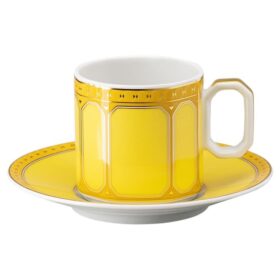 Signum Espressotasse mit Untertasse aus Porzellan, gelb