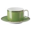 Signum-Tasse mit Untertasse aus Porzellan, grün Signum-Tasse mit Untertasse aus Porzellan, grün