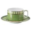 Signum Teetasse mit Untertasse aus Porzellan, grün