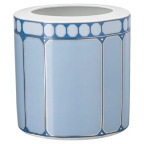 Signum-Vase aus Porzellan, breit, blau