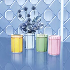Signum-Vase aus Porzellan, mittelgroß, blau Signum-Vase aus Porzellan, mittelgroß, blau