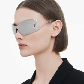 Sonnenbrille im Maskenstil, Swan, Sk7020, silberfarben