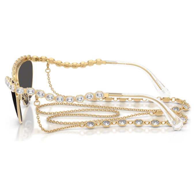 Sonnenbrille in Cat-Eye-Form, mit Kette, grau Sonnenbrille in Cat-Eye-Form, mit Kette, grau