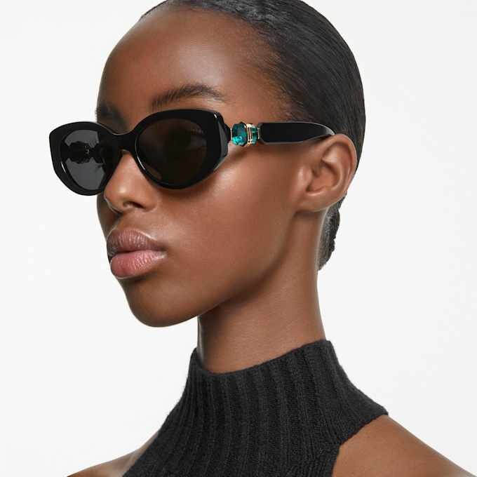 Sonnenbrille in Cat-Eye-Form, Sk6002, Schwarz Sonnenbrille in Cat-Eye-Form, Sk6002, Schwarz