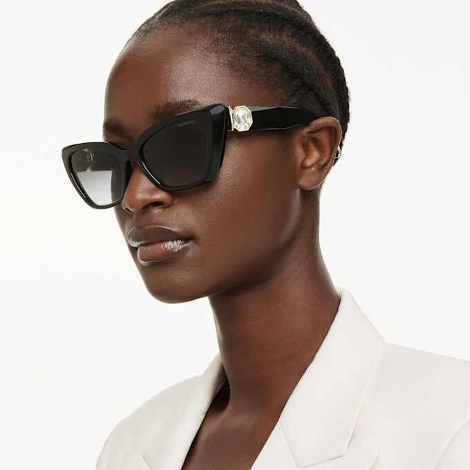 Sonnenbrille in Cat-Eye-Form, Sk6047, Schwarz Sonnenbrille in Cat-Eye-Form, Sk6047, Schwarz