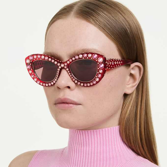 Sonnenbrille in Cat-Eye-Form, Sk6060, Rot Sonnenbrille in Cat-Eye-Form, Sk6060, Rot