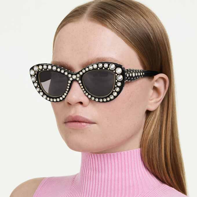 Sonnenbrille in Cat-Eye-Form, Sk6060, silberfarben Sonnenbrille in Cat-Eye-Form, Sk6060, silberfarben