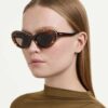 Sonnenbrille in Cat-Eye-Form, Sk6061U, Braun Sonnenbrille in Cat-Eye-Form, Sk6061U, Braun