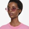 Sonnenbrille in Cat-Eye-Form, Sk7003, Rosa Sonnenbrille in Cat-Eye-Form, Sk7003, Rosa