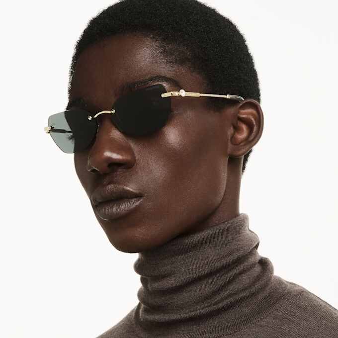 Sonnenbrille in Kissenform, Sk7038, goldfarben Sonnenbrille in Kissenform, Sk7038, goldfarben