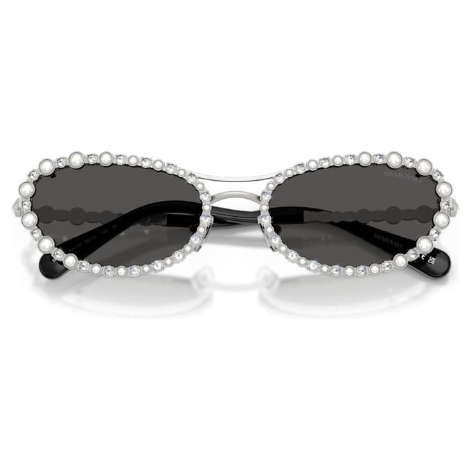Sonnenbrille in ovaler Form, 2-in-1-Aufsteckbrille, Sk7044, silberfarben Sonnenbrille in ovaler Form, 2-in-1-Aufsteckbrille, Sk7044, silberfarben
