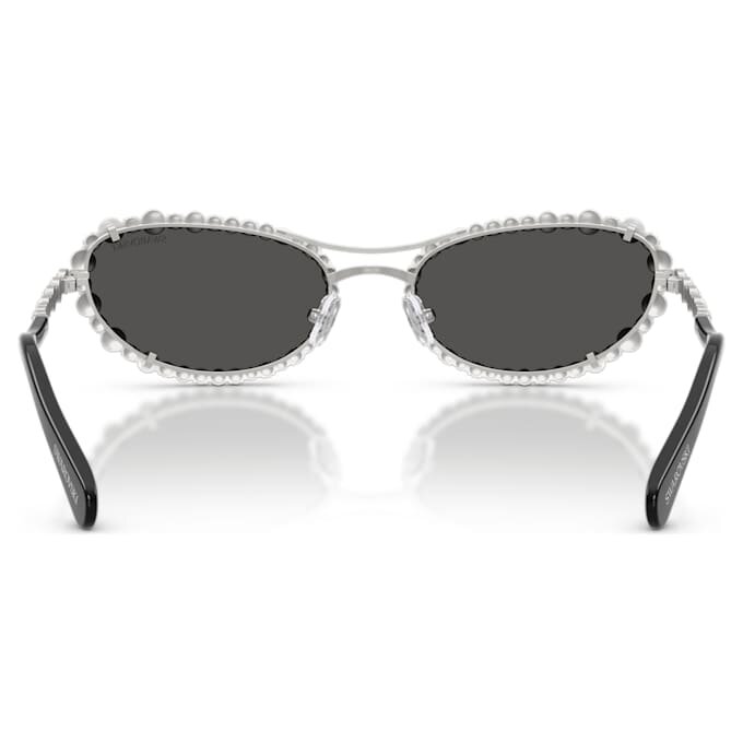 Sonnenbrille in ovaler Form, 2-in-1-Aufsteckbrille, Sk7044, silberfarben Sonnenbrille in ovaler Form, 2-in-1-Aufsteckbrille, Sk7044, silberfarben