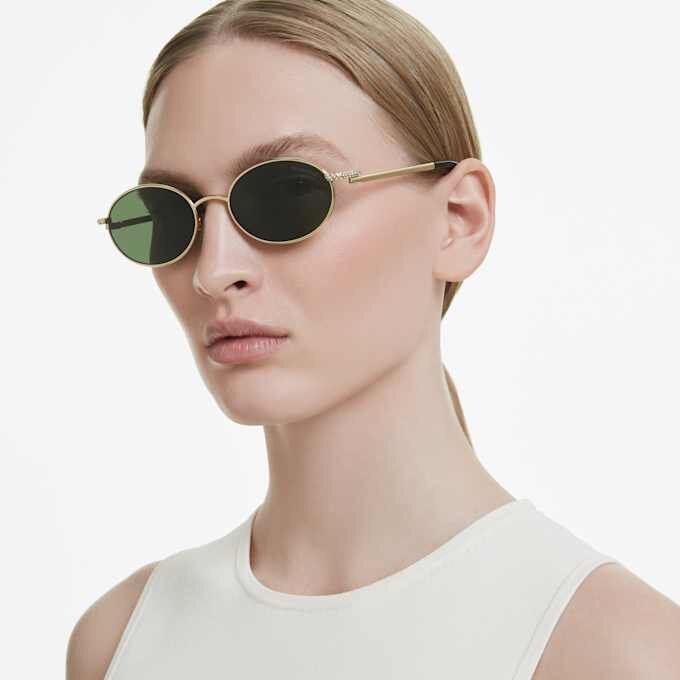 Sonnenbrille in ovaler Form, grün Sonnenbrille in ovaler Form, grün