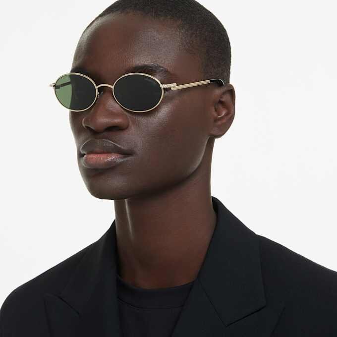 Sonnenbrille in ovaler Form, grün Sonnenbrille in ovaler Form, grün
