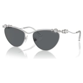 Sonnenbrille in ovaler Form, Sk7017, silberfarben