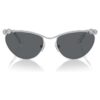 Sonnenbrille in ovaler Form, Sk7017, silberfarben