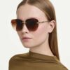 Sonnenbrille in quadratischer Form, Sk7043, braun