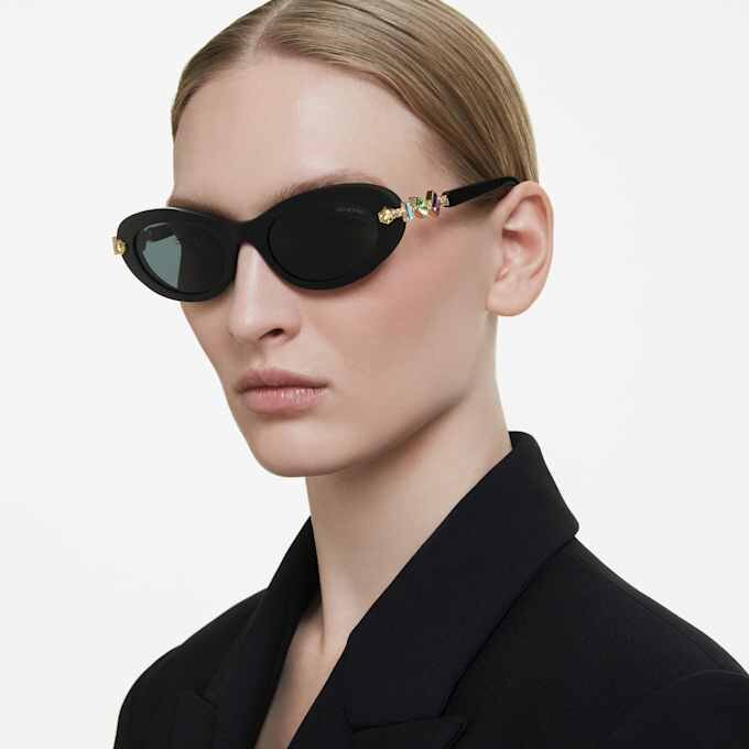 Sonnenbrille, ovale Form, schwarz Sonnenbrille, ovale Form, schwarz