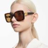 Sonnenbrille, Oversize, quadratische Form, SK6001, braun
