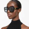 Sonnenbrille, Oversize, quadratische Form, SK6001, Schwarz