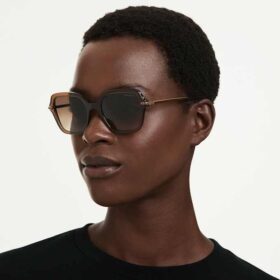 Sonnenbrille, quadratische Form, braun