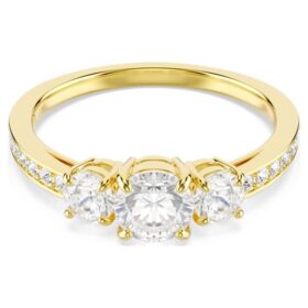Stilla Attract Ring, runder Schliff, weiß, vergoldet Stilla Attract Ring, runder Schliff, weiß, vergoldet