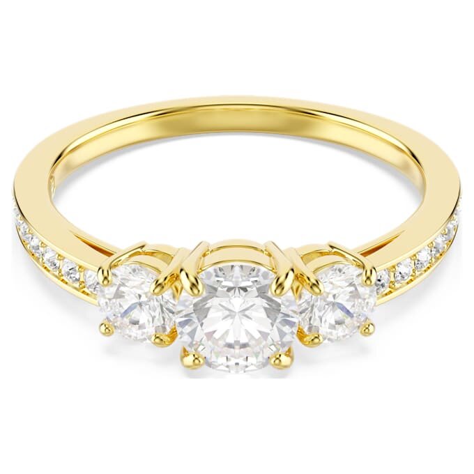 Stilla Attract Ring, runder Schliff, weiß, vergoldet Stilla Attract Ring, runder Schliff, weiß, vergoldet