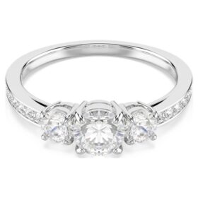 Stilla Attract Ring, Rundschliff, Weiß, silberfarben