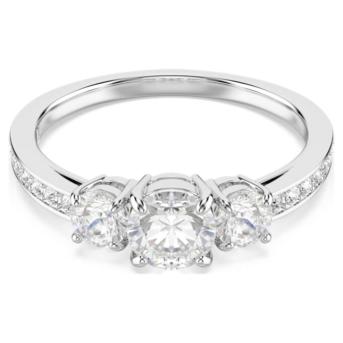 Stilla Attract Ring, Rundschliff, Weiß, silberfarben Stilla Attract Ring, Rundschliff, Weiß, silberfarben