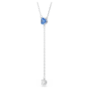 Stilla Attract Y-Halskette mit rundem Schliff, blau, rhodiniert