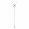 Stilla Attract Y-Halskette mit rundem Schliff, blau, rhodiniert