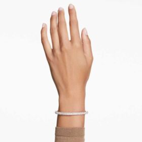 Sublima Armreif „Snow Pavé“, weiß, roségoldfarben plattiert
